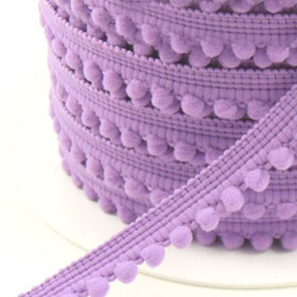Galon pompons petits 1,2cm lilas Galon pompons petits 1,2cm lilas