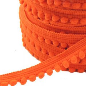Galon pompons petits 1,2cm orange
