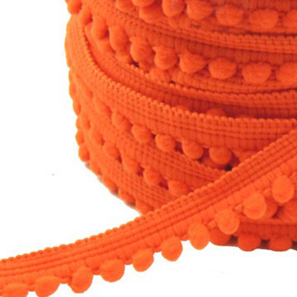 Galon pompons petits 1,2cm orange Galon pompons petits 1,2cm orange