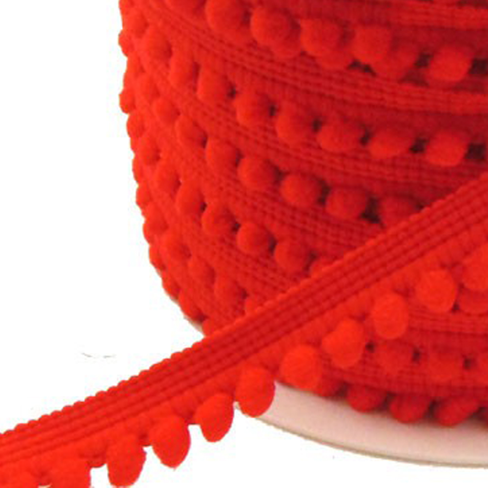 Galon pompons petits 1,2cm rouge Galon pompons petits 1,2cm rouge