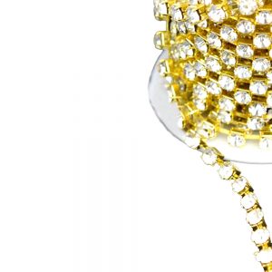 Galon strass 5mm or
