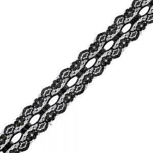 Ruban dentelle nylon 03cm noir