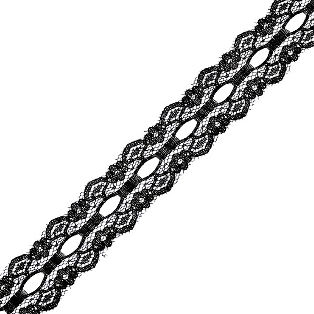 Ruban dentelle nylon 03cm noir Ruban dentelle nylon 03cm noir