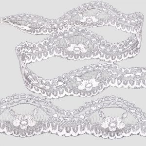Ruban dentelle nylon 3,5cm blanc