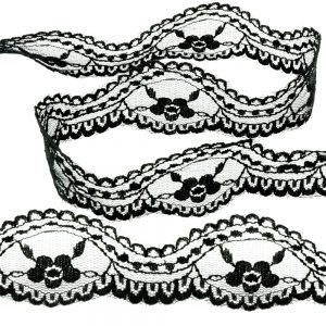 Ruban dentelle nylon 3,5cm noir