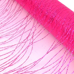 TULLE RAYÉ BRILLANTINE 48CM fuchsia