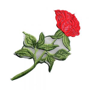 applique brode rose