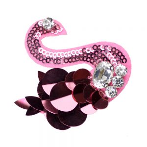 applique cygne thermocollant 06cm rose