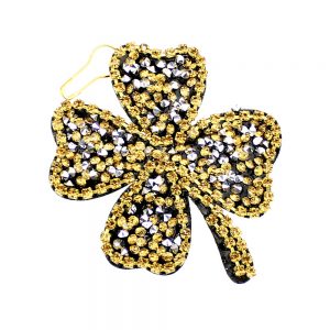 applique feutrine trefle dore