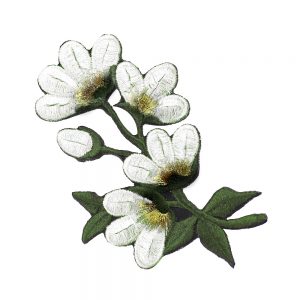 applique fleur brodee blanc