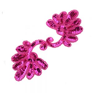 applique paillettes pierres 17x08 cm fuchsia