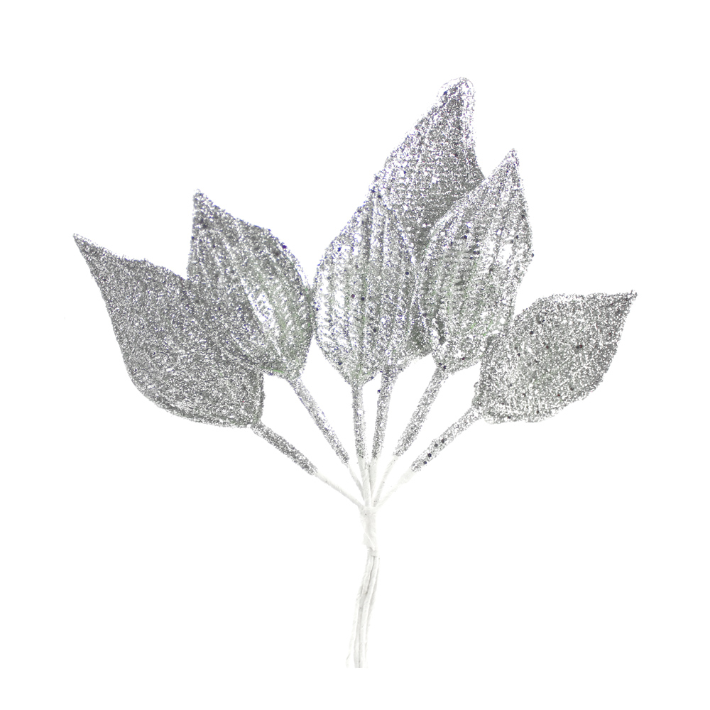 bouquet 6 feuilles lurex argent bouquet 6 feuilles lurex argent