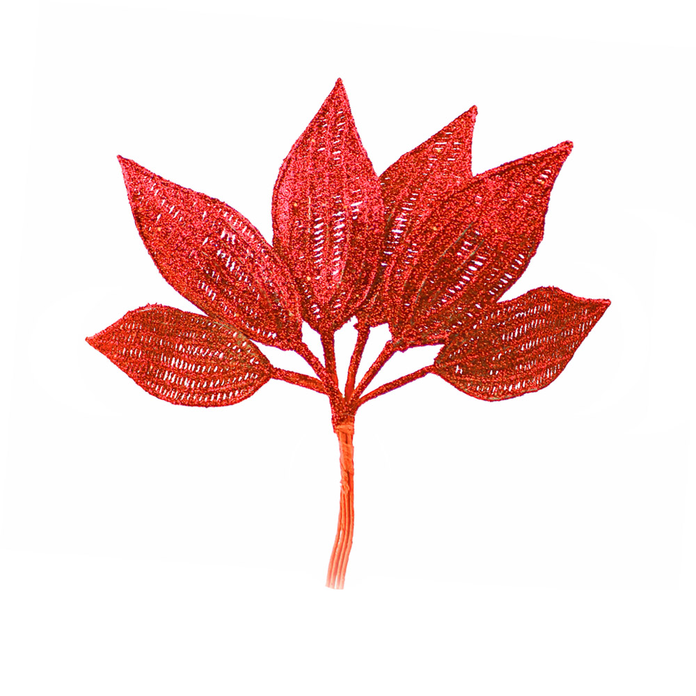 bouquet 6 feuilles lurex rouge bouquet 6 feuilles lurex rouge