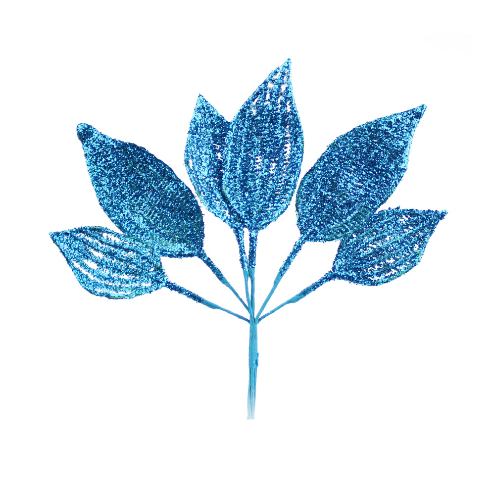 bouquet 6 feuilles lurex turquoise bouquet 6 feuilles lurex turquoise