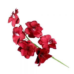 bouquet 6 fleurs velours grenat