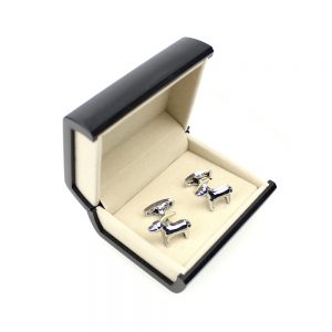 boutons de manchette dog argent