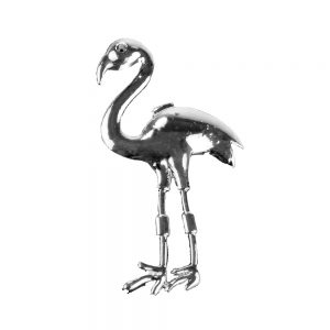 broche flamant argent