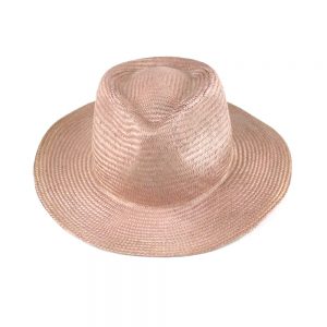 chapeau fedora buntal rose nude fonce