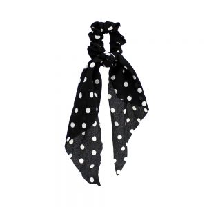 chouchou foulard a pois noir