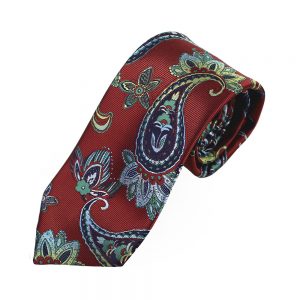 cravate alexander paisley grenat