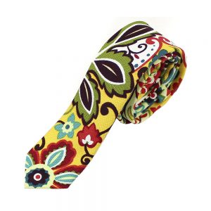 cravate antuan slim paisley jaune