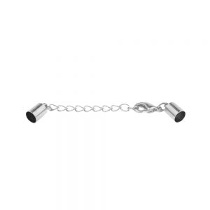 embouts cordon soie 5mm argent