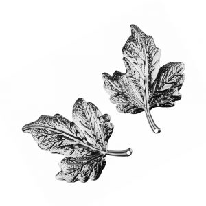 feuille vigne laiton (2 unites) argent