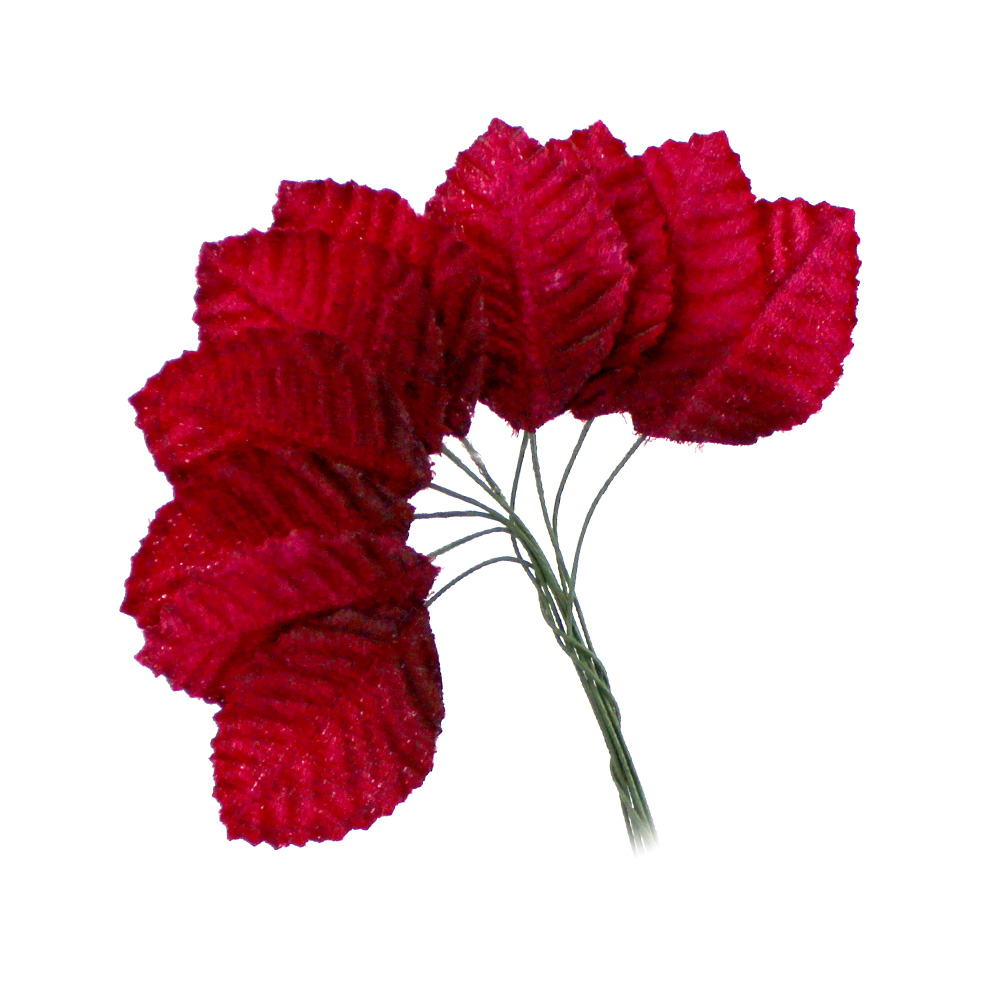 feuilles suedine 04X03cm grenat feuilles suedine 04X03cm grenat