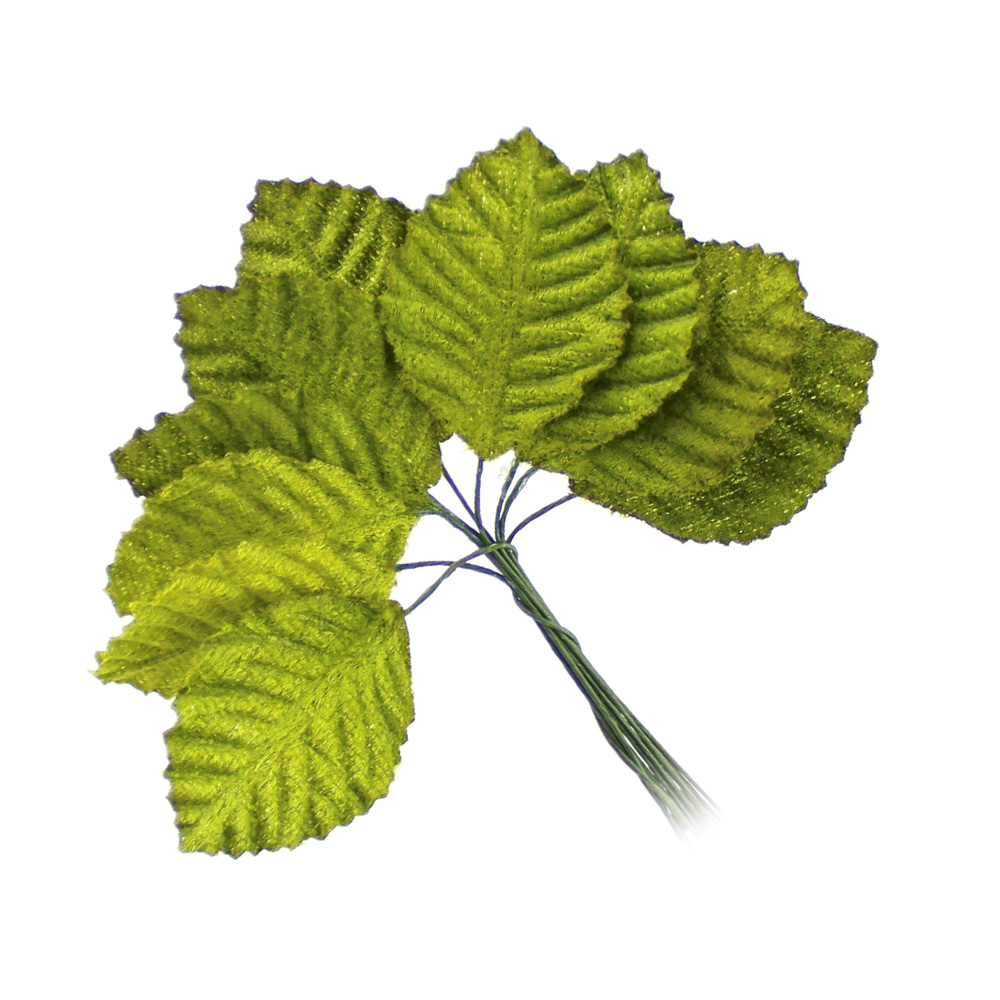 feuilles suedine 04X03cm vert moyen feuilles suedine 04X03cm vert moyen