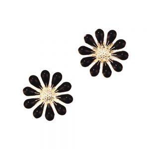 fleur emailee (2 unites) noir