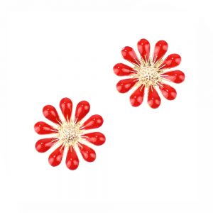 fleur emailee (2 unites) rouge