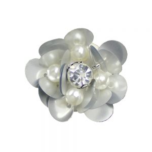 fleur paillette 03 cm blanc