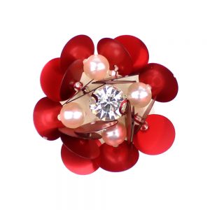 fleur paillette 03 cm rouge