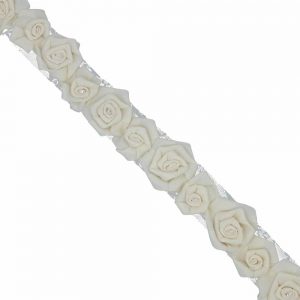 galon fleurs organza 07cm ecru