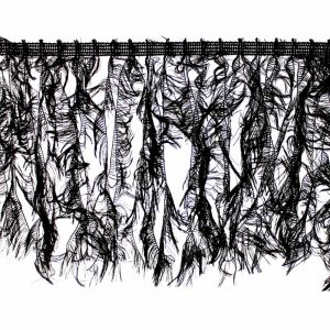 galon simil plumes 20 cm noir