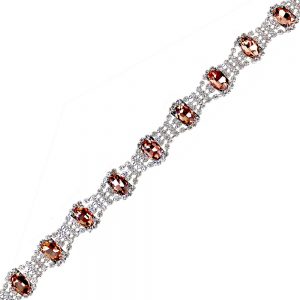 galon strass pierres saumon