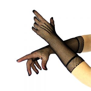 gants longs filet noir