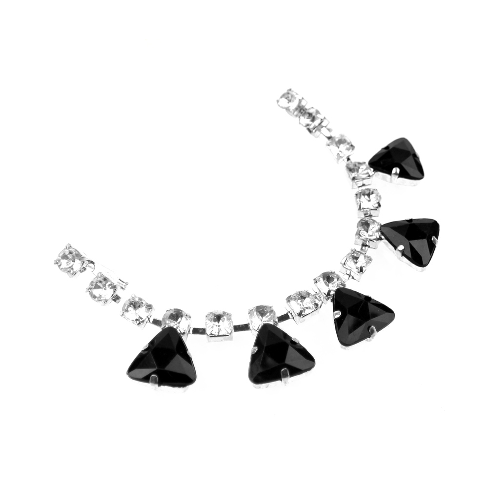ornement bijou triangles 19x2 5 cm noir et argent ornement bijou triangles 19x2 5 cm noir et argent
