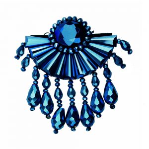 ornement pierres eventail turquoise