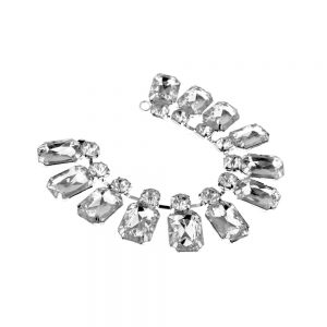 ornement pierres sertissage 16X2,5 cm argent