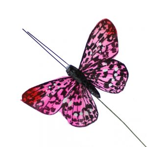 papillon 8×4 cm mouchete rose