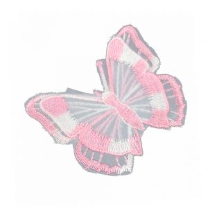 papillon brode tulle rose