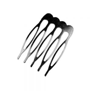 peigne metal 5 dents argent