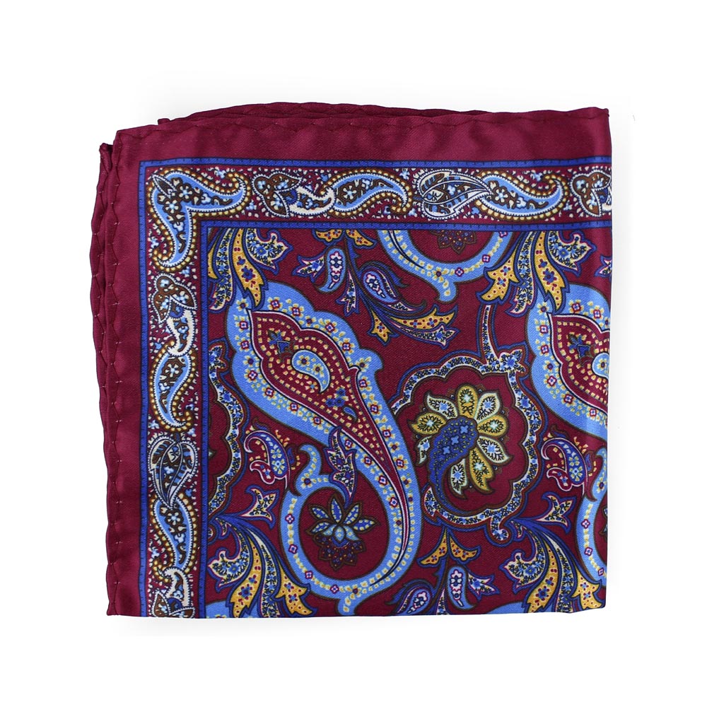 pochette soie paisley grenat pochette soie paisley grenat