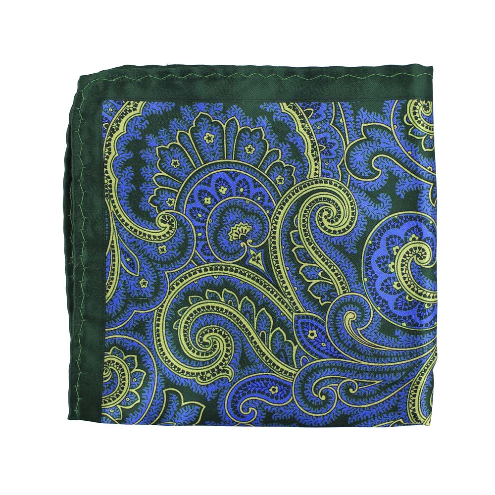 pochette soie paisley vert hooker pochette soie paisley vert hooker