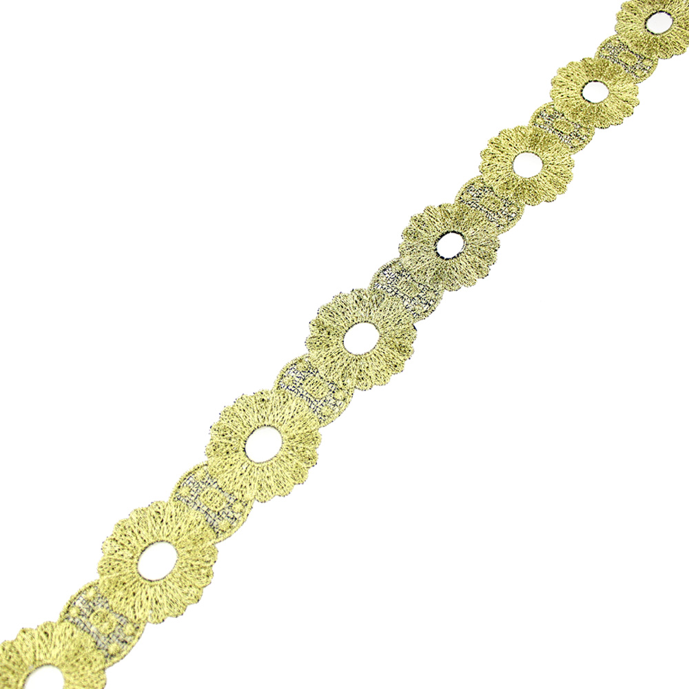 ruban dentelle cercles metallises 04cm or vielli ruban dentelle cercles metallises 04cm or vielli