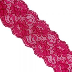 ruban dentelle elastique 9,5 cm grenat