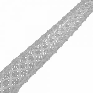 ruban dentelle metallisee 4,5cm argent