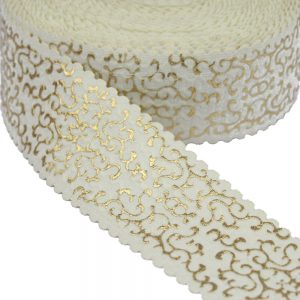 ruban elastique arabe blan et or