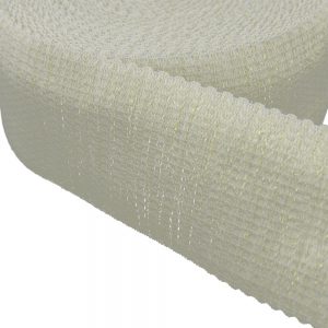 ruban elastique elegant blan et or